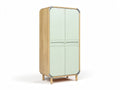 Moderne Garderobe mit abgerundeten Kanten und Holzfurnier**