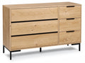 Moderner Holzkommode mit vier Schubladen und Metallbeinen